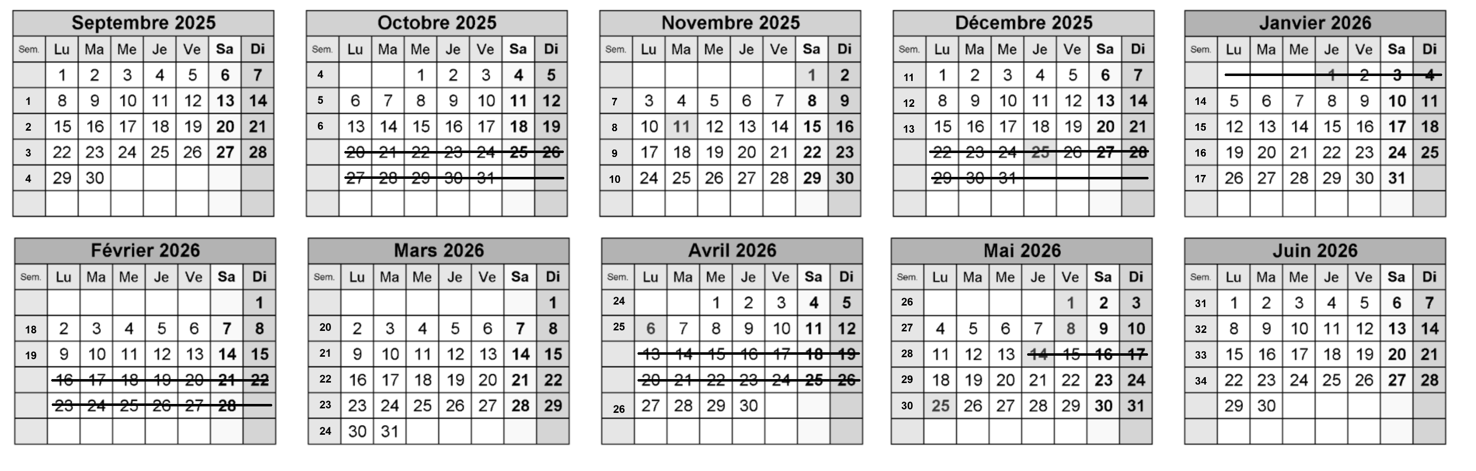 Calendrier